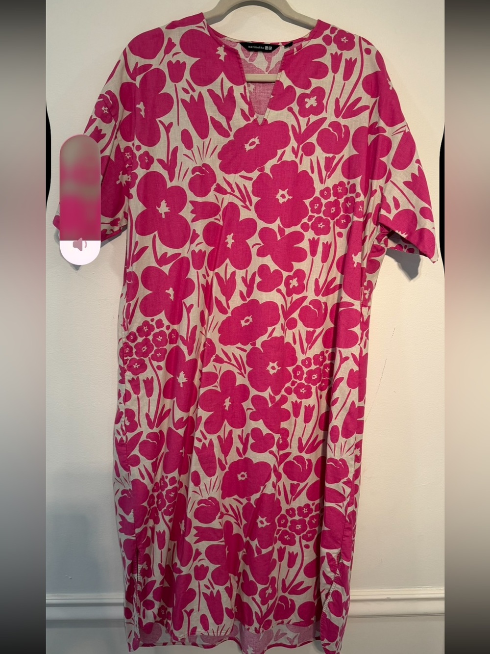 Marimekko Pink Floral Casual Womens Dress